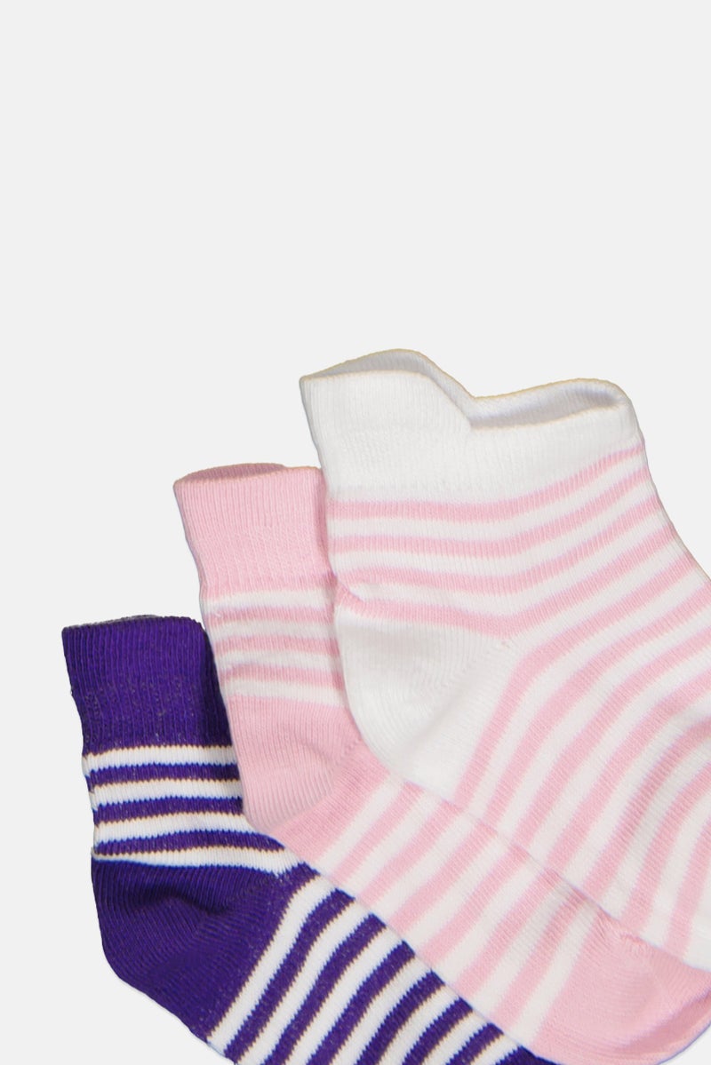 Mudd Kids Girl 5 Pairs Stripe Socks, Multicolor - Image 2